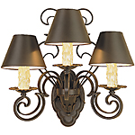 C173-WM 105-2 By ARTE DE MEXICO - Iron Lighting Collection Collection Black Rust Finish Wrought Iron Wall Light